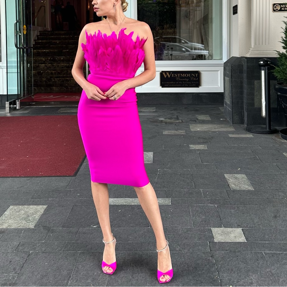 Pink midi dress